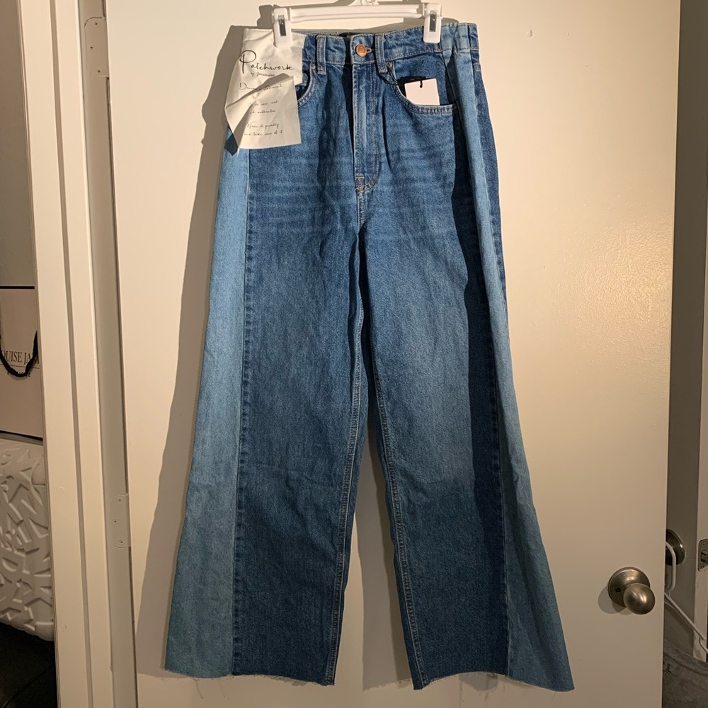 Patchwork by Stradivarius wide leg jeans